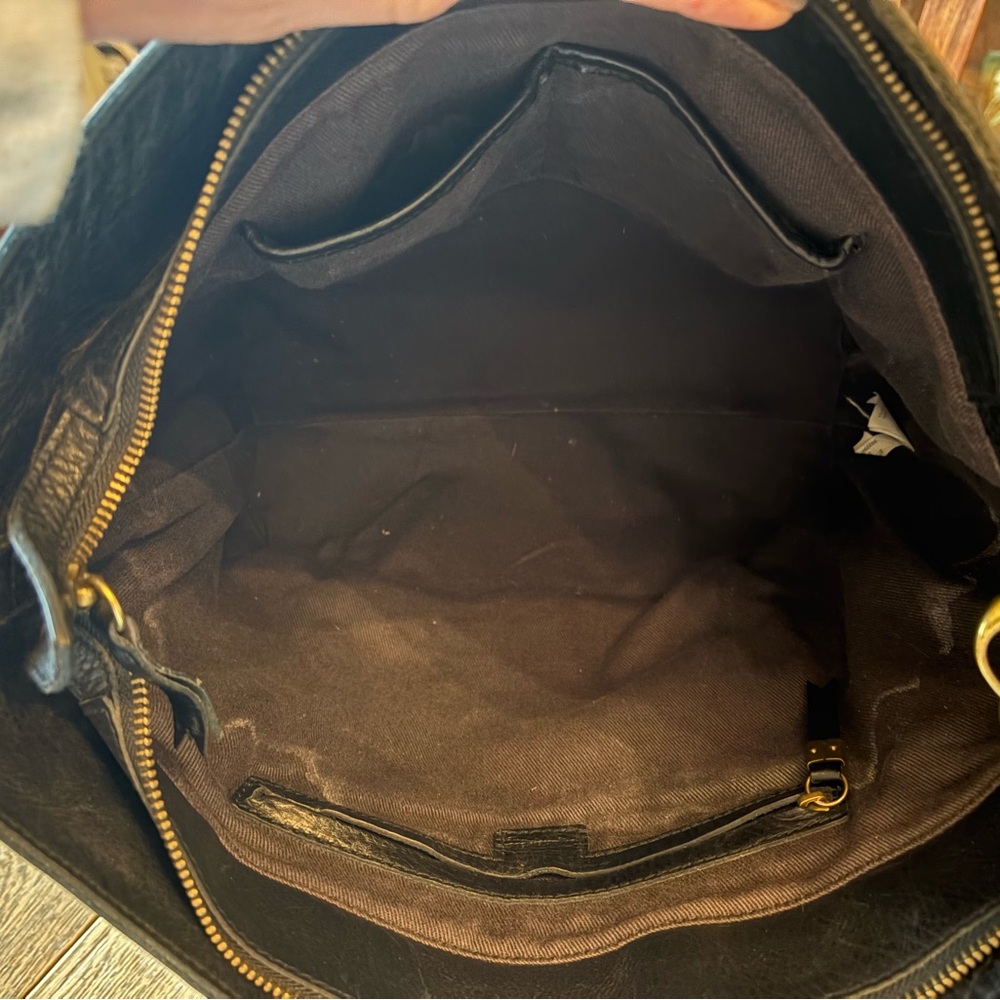 Madewell Black Leather Tote with Tan Straps - Picture 11 of 14